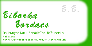 biborka bordacs business card